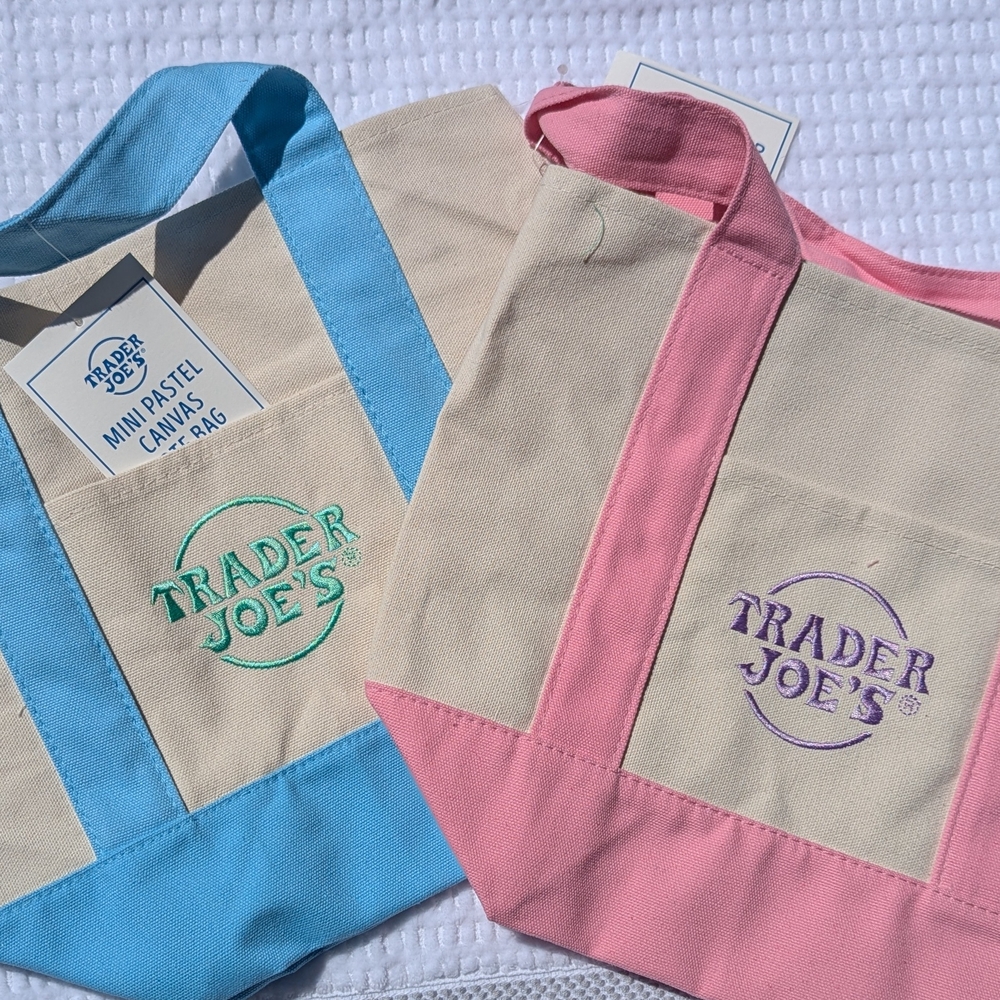 Trader Joe's Mini Pastel Canvas Bags